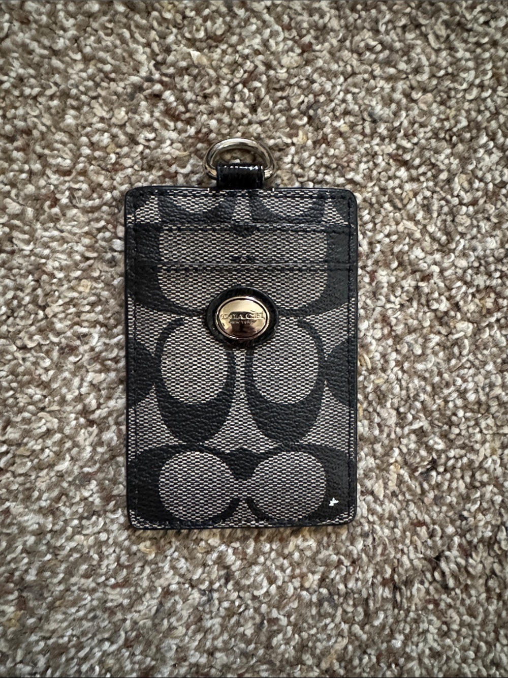 Coach Black Signature Canvas Card ID Holder